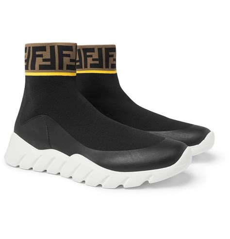 fendi ff logo high top sneakers mens|fendi knit high top sneakers.